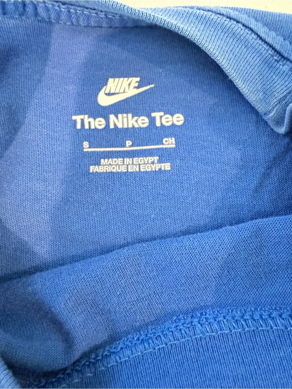 Nike Blue Short Sleeve Tee with Black Swoosh and White Logo